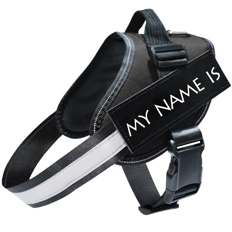 Reflective dog harness for safer nighttime walking