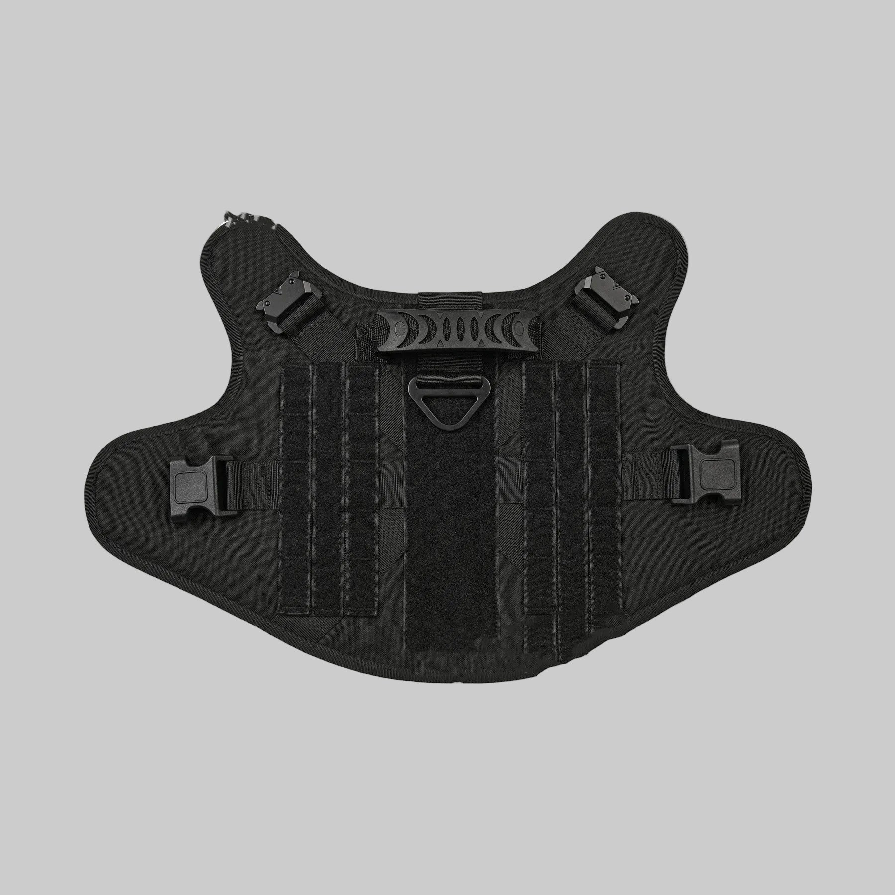 Black tactical vest on a white background