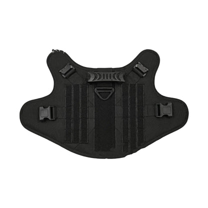 Black tactical vest on a white background