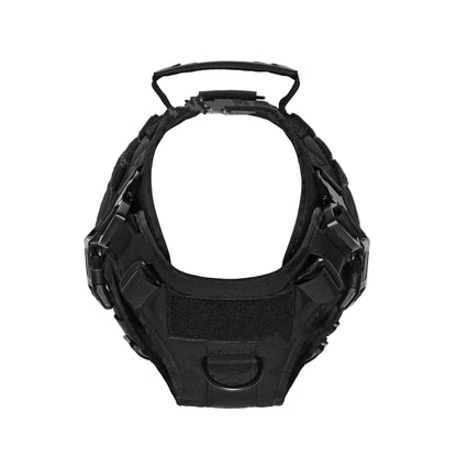 Black tactical vest on a white background