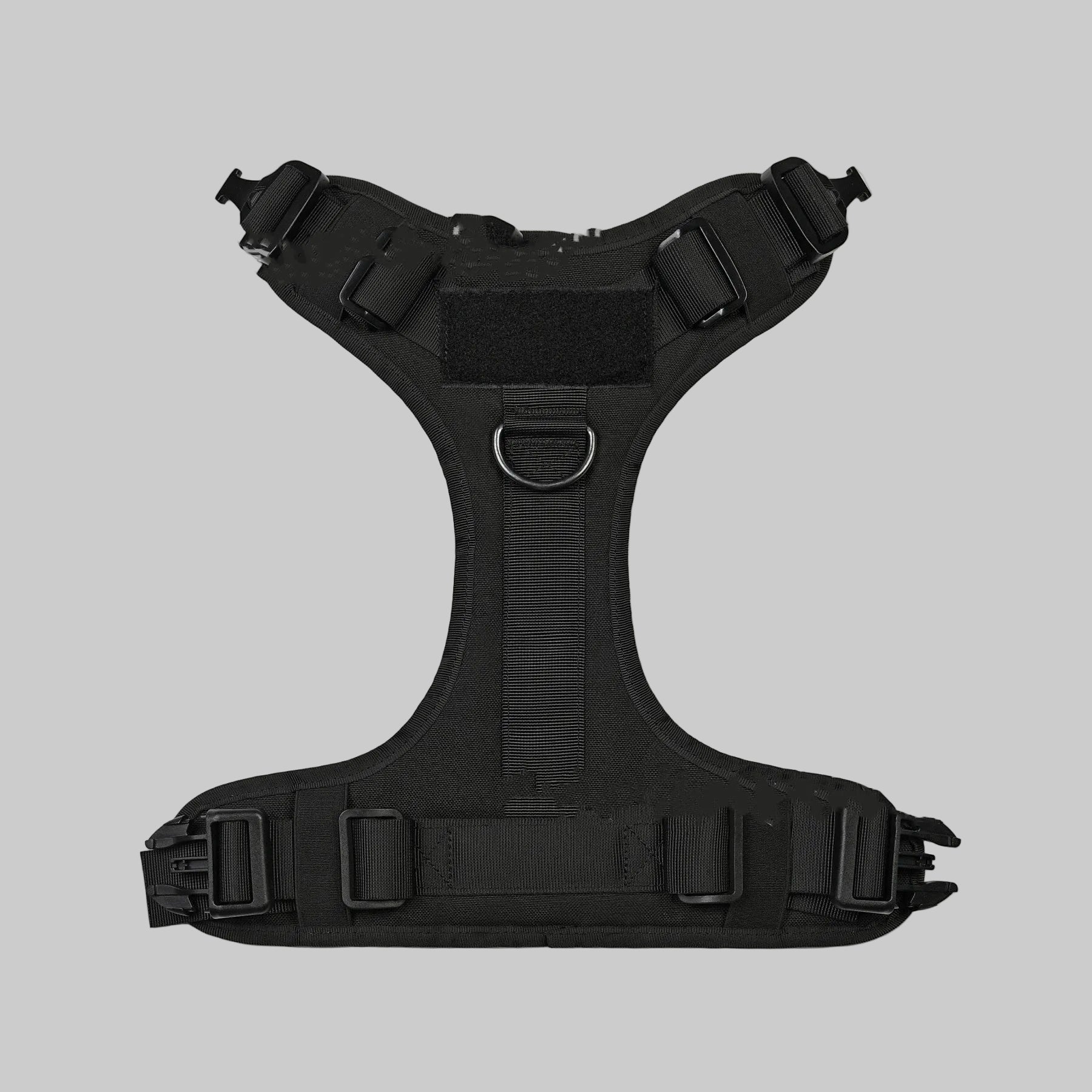 Black dog harness on a white background
