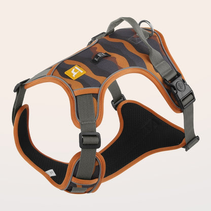 Reflective dog harness designed for safer nighttime walks